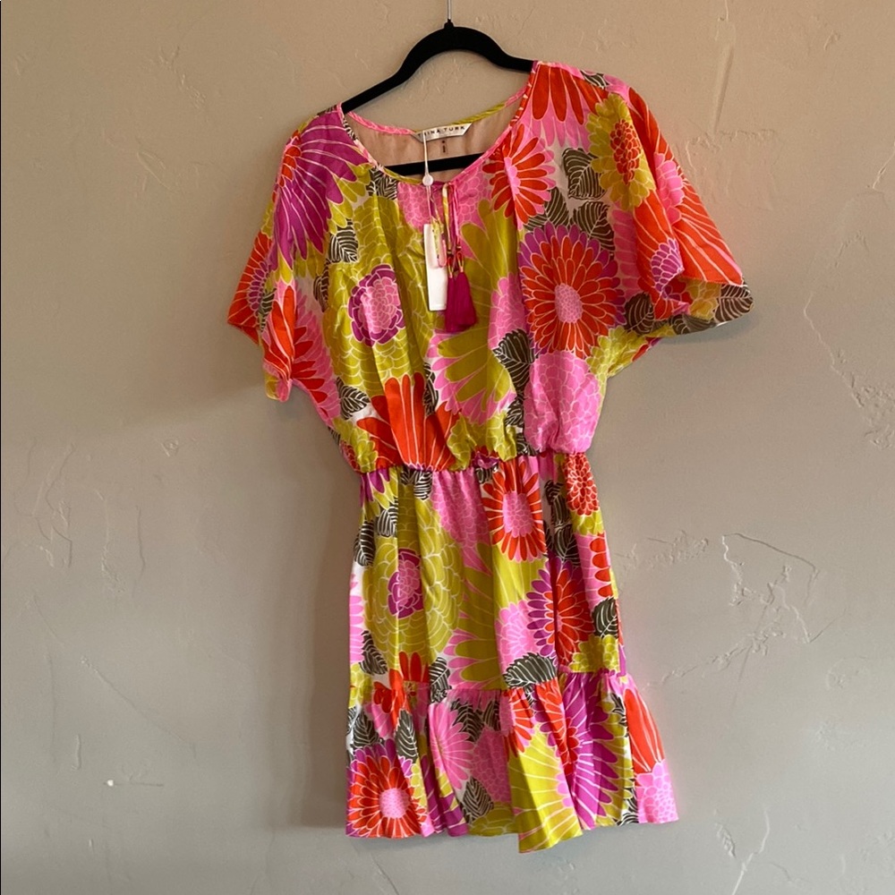 Trina Turk Floral Dress in Pink, Green, and Orange